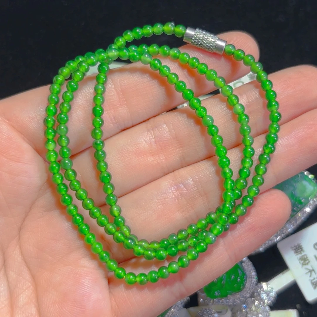 翡翠未镶嵌颈饰珠链