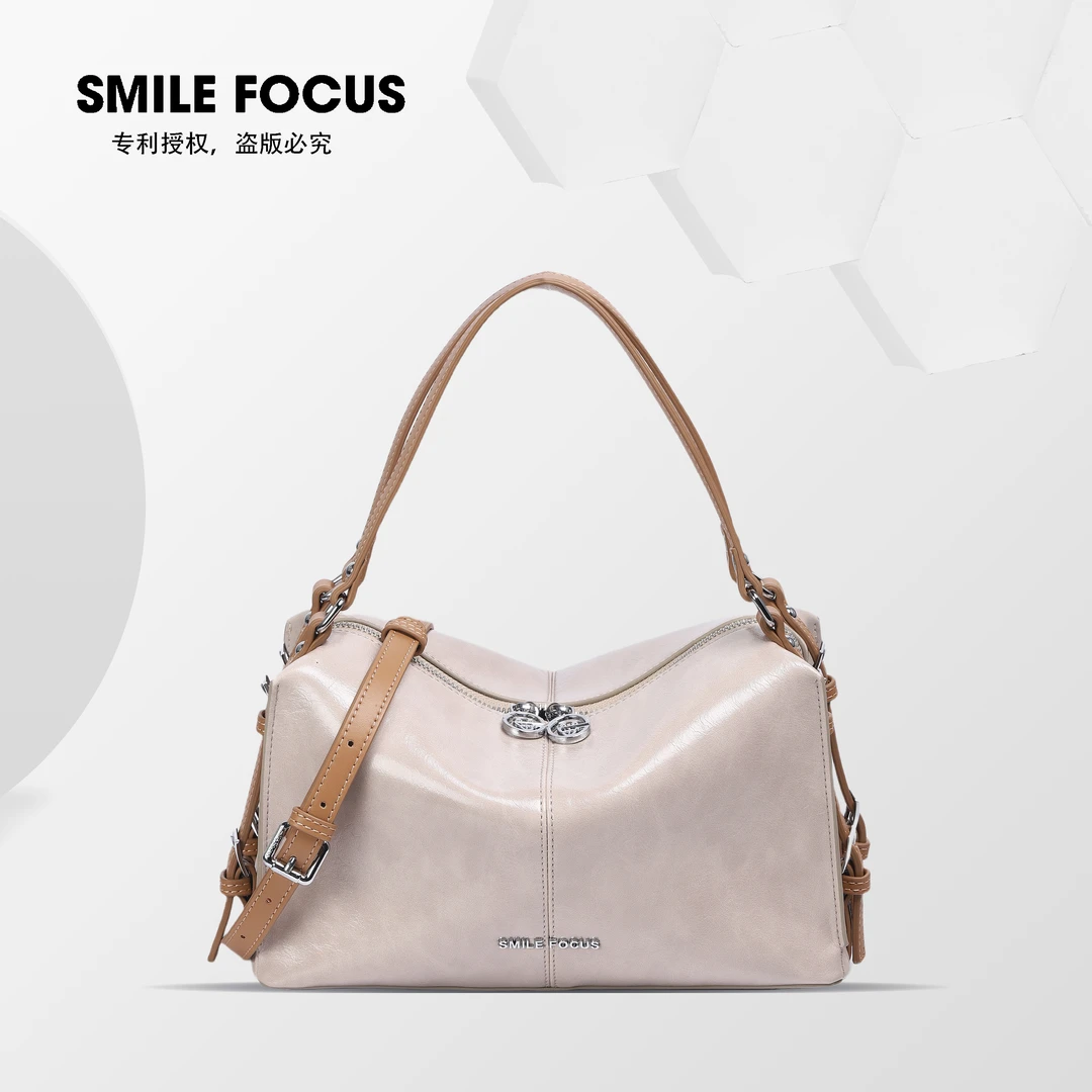 SMILE FOCUS/新品波士顿枕头包女士休闲大容量女包斜挎包（3548）