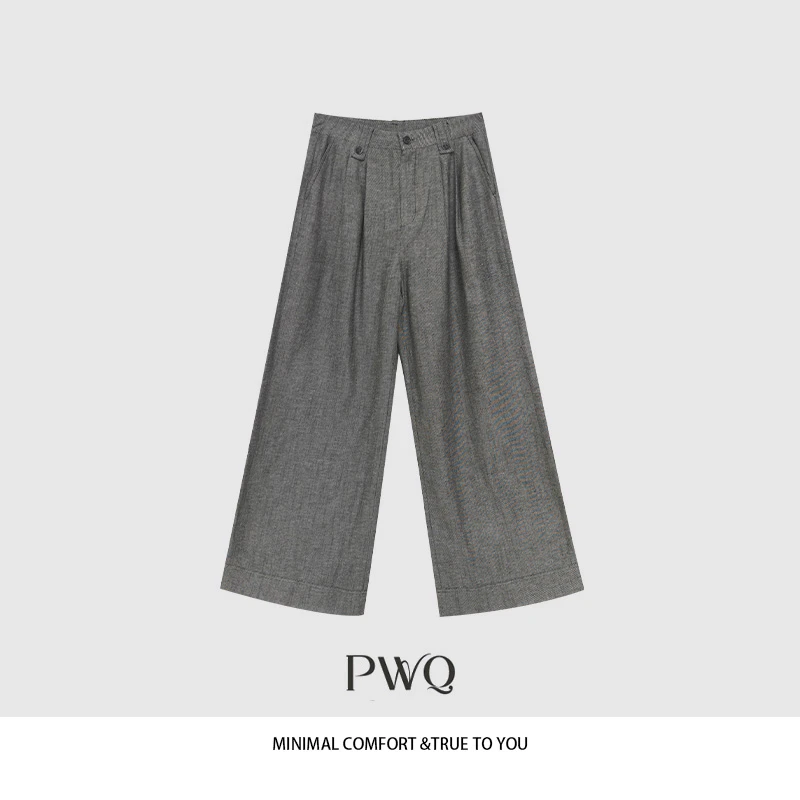 【从容诠释】休闲裤高腰亚-麻棉褶皱肌理感气质DSML-2560221XK