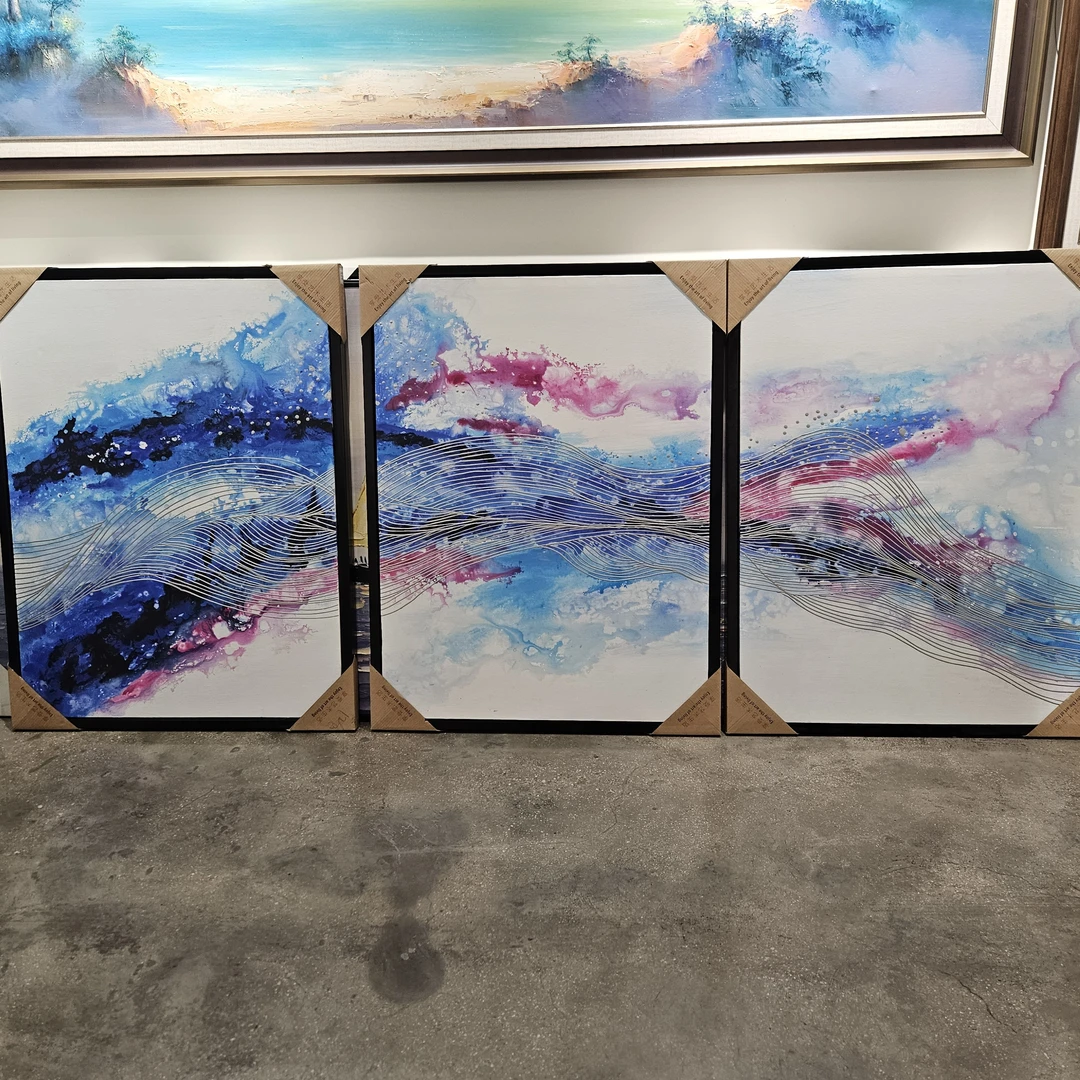 星际漫步之遐想系列 现代简约百搭三联装饰画 单幅尺寸 65*85厘米