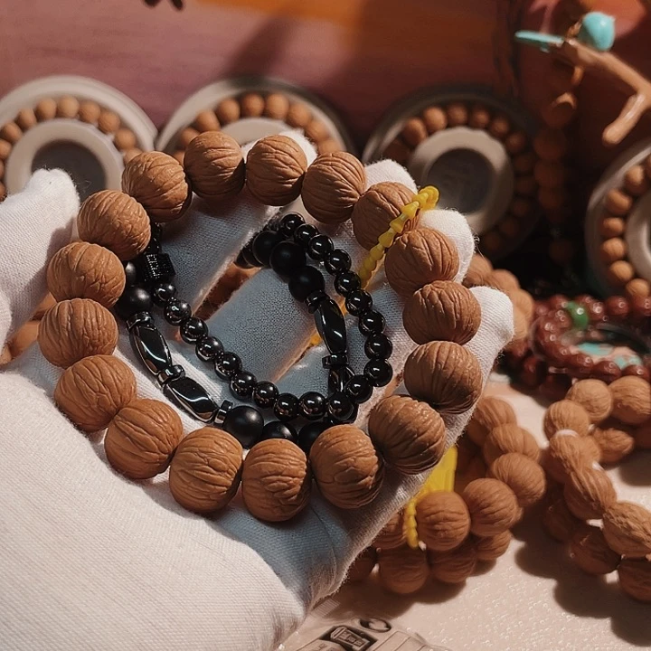 猴头核桃手串自***.猴头配饰