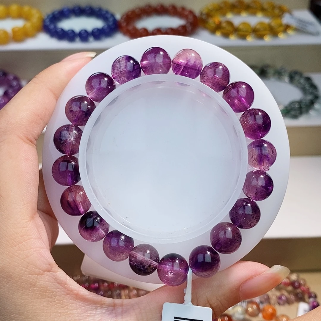 未镶嵌手链水晶紫粉超9