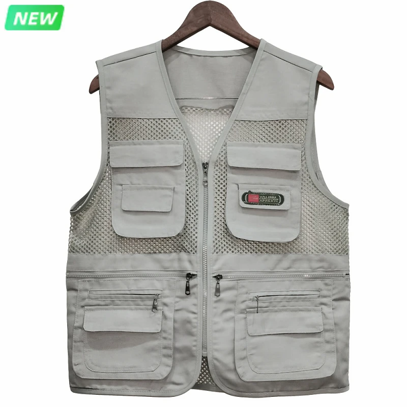 马甲男户外速干夏季薄款宽松外套多兜口袋钓鱼摄影工装背心坎肩男