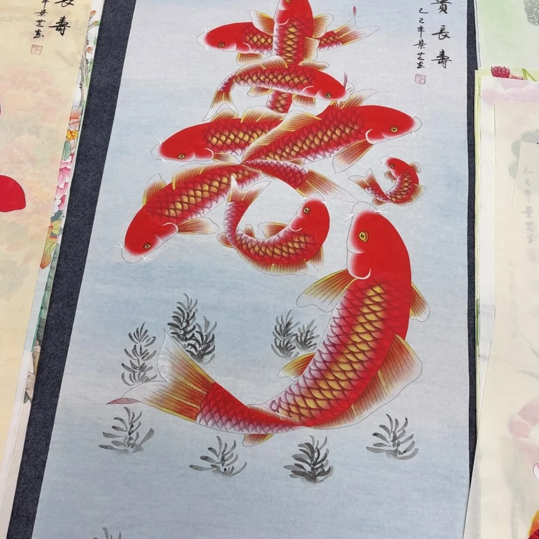 国画140×70工笔画画画画