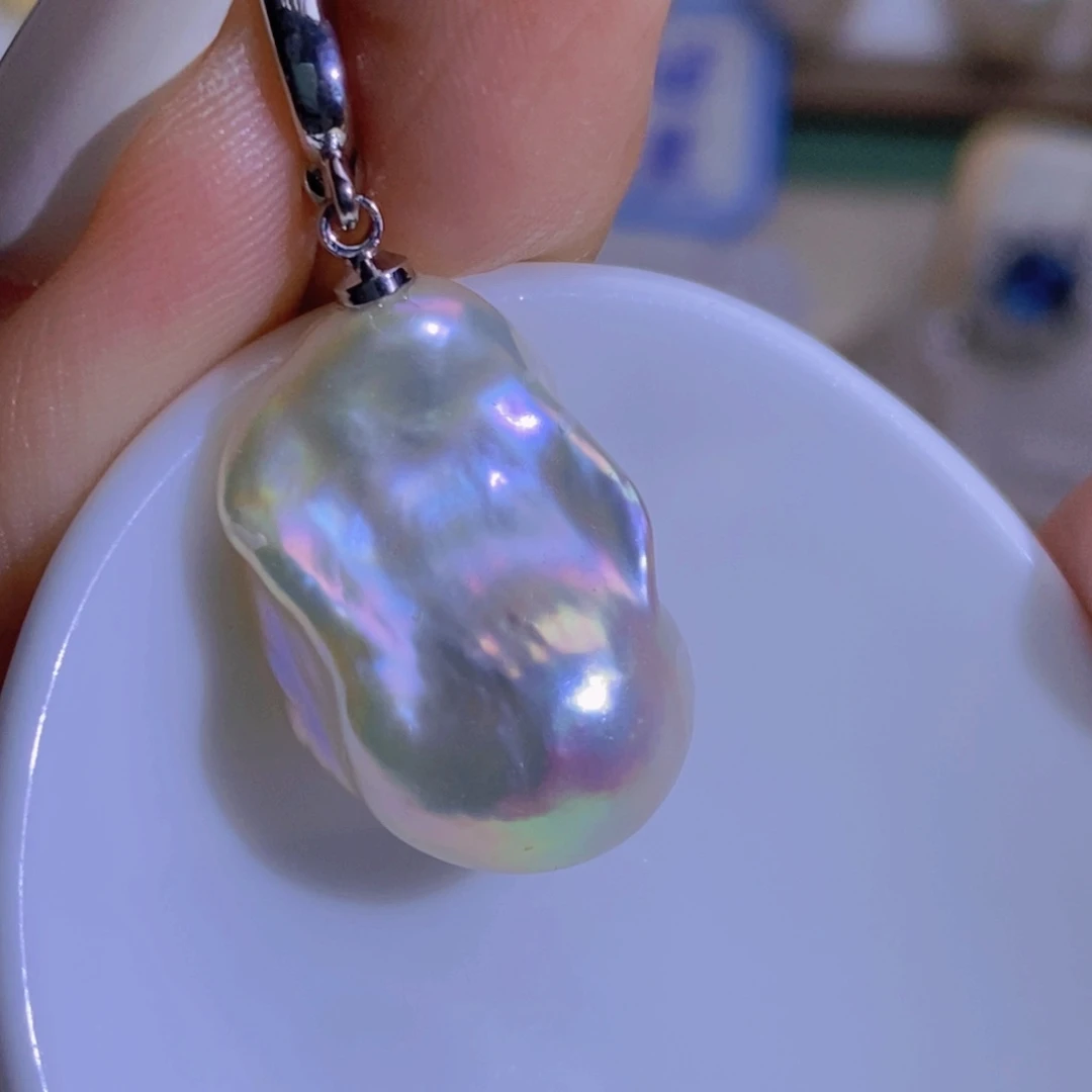 银S925镶嵌淡水珍珠天然淡水珍珠