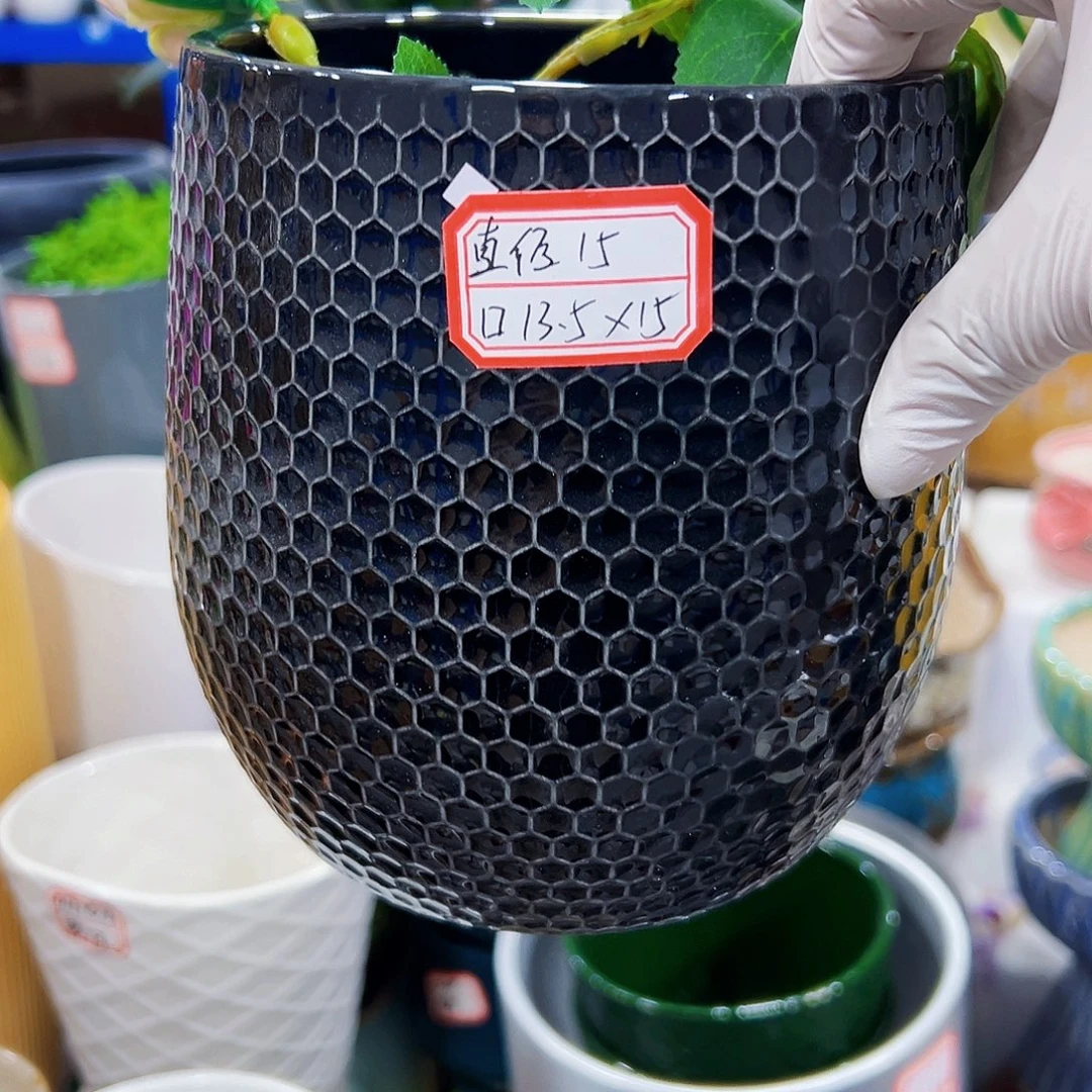 有孔外贸尾单陶瓷花盆凑单18米包邮