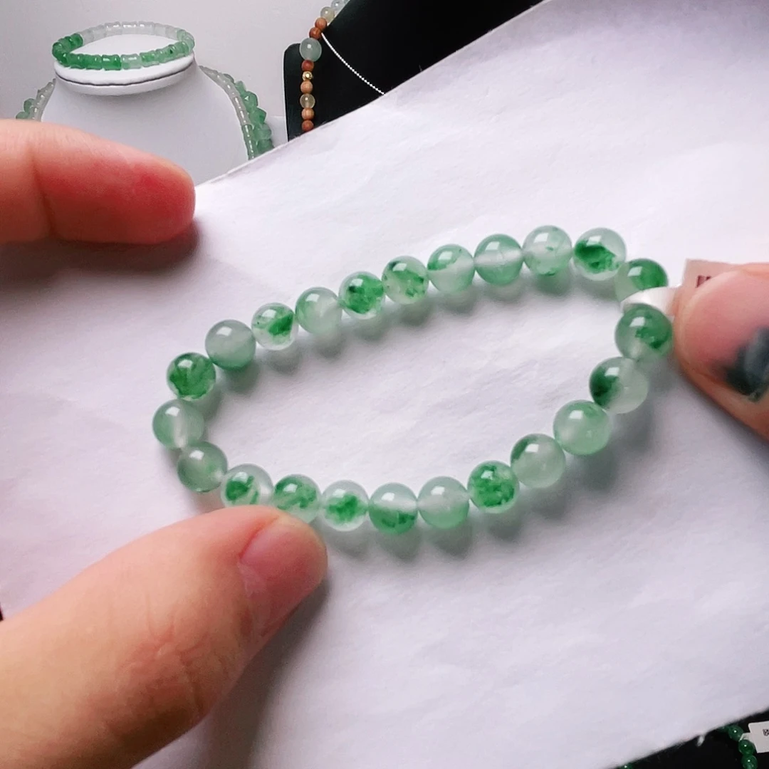 石英质玉（非洲翠）手串未镶嵌