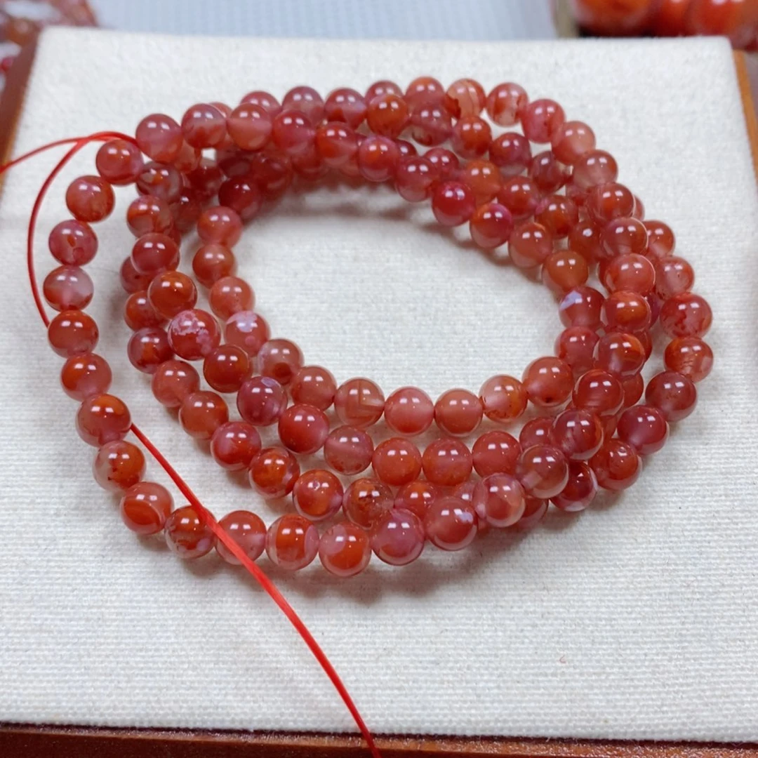 南红玛瑙手串未镶嵌卡6冰飘花多圈