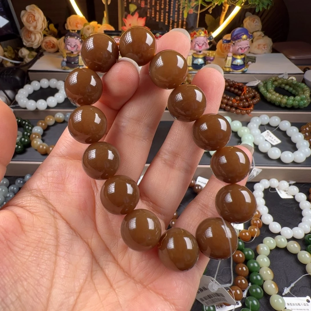 手链未镶嵌和田玉新疆且末全糖老红糖卡15