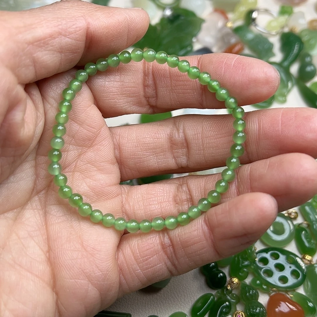 和田玉（碧玉）手串未镶嵌诺****妆