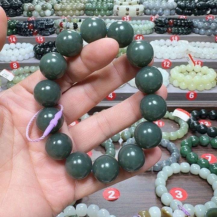 未镶嵌手链和田玉新疆且末蓝卡16