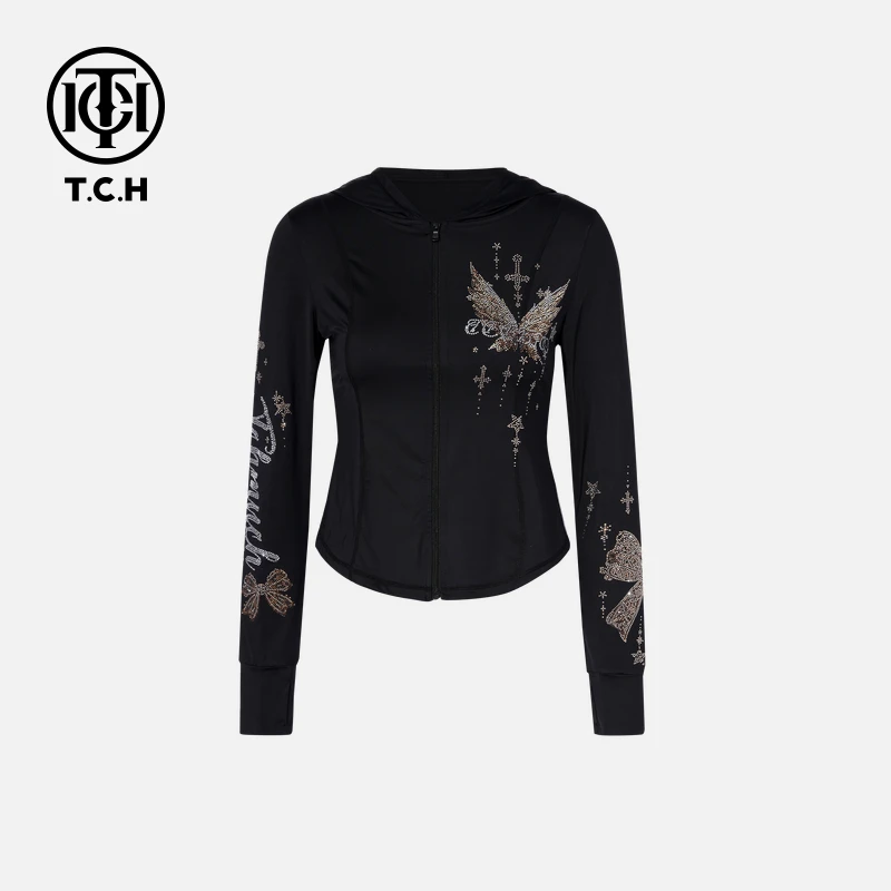 TCH私服烫钻工艺时尚休闲百搭舒适防晒服女T75B27E5017轻奢tch