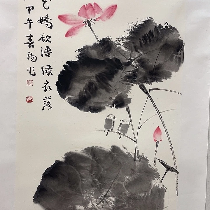 圆形霍老师三尺花鸟