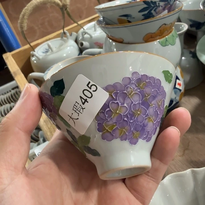 釉下手绘茶具微瑕