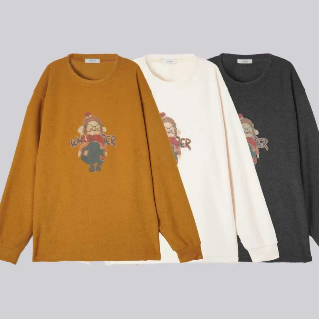 WKK    眼镜小熊加绒长袖T