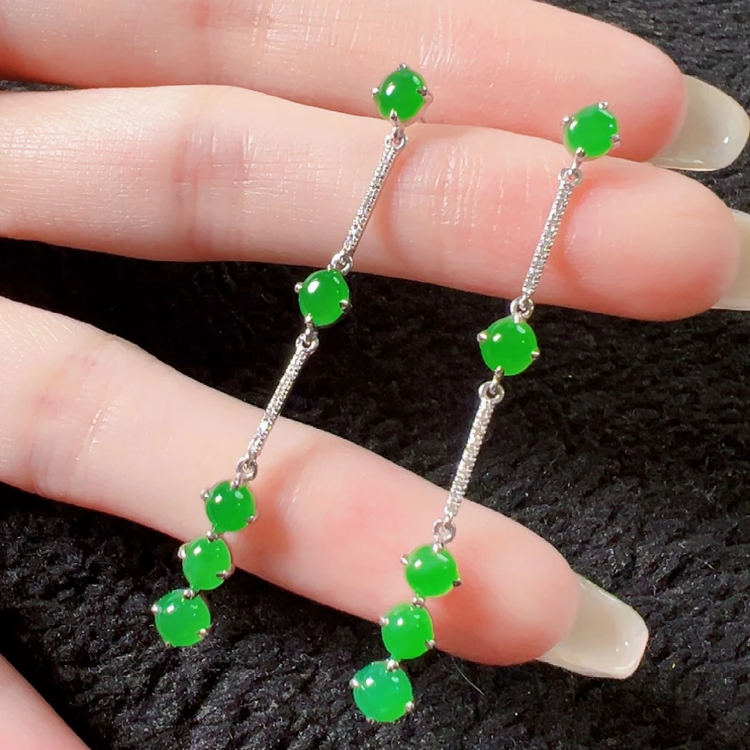 翡翠18K金镶嵌耳饰签收后24小时鉴赏期，过时不退