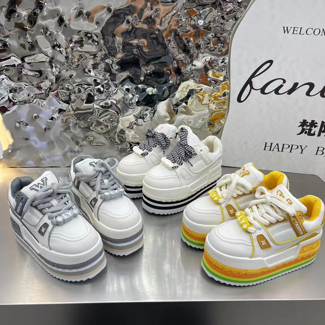 欧货2025春季新款厚底增高百搭美式小胖丁丑萌休闲鞋低帮透气