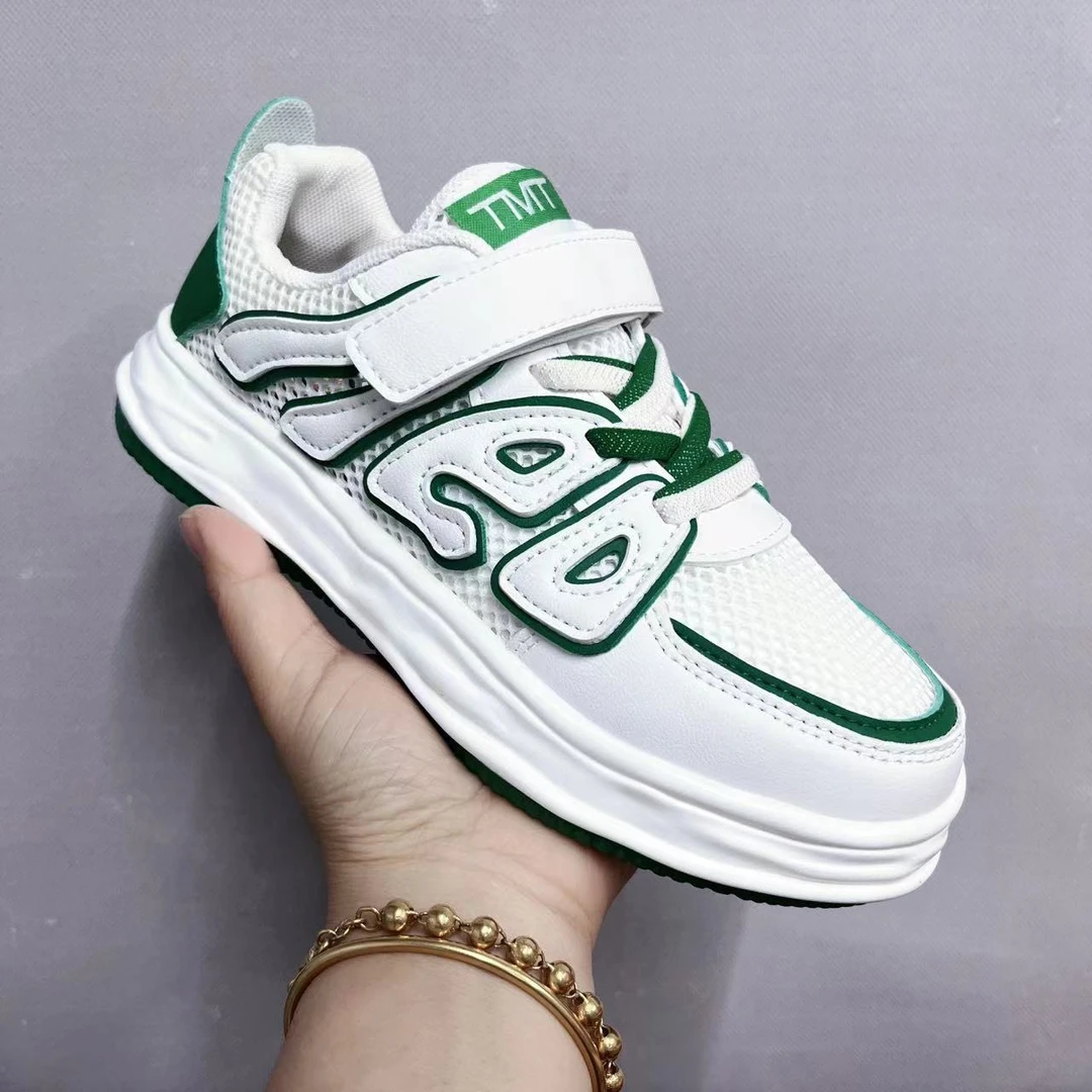 新款中大童男女宝夏款单网透气运动鞋魔术贴休闲鞋627（酷豆）