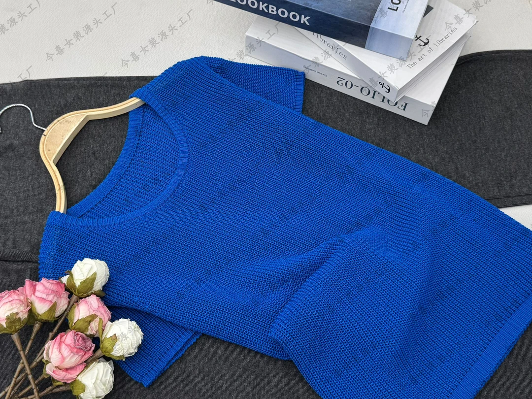 【蓝色净版套头】新款百搭时尚宽松短袖上衣QC3096