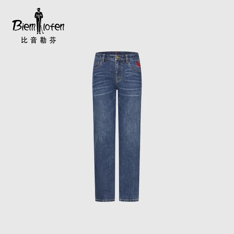 【故宫宫廷文化联名】比音勒芬2025春夏新款男时尚休闲复古牛仔裤