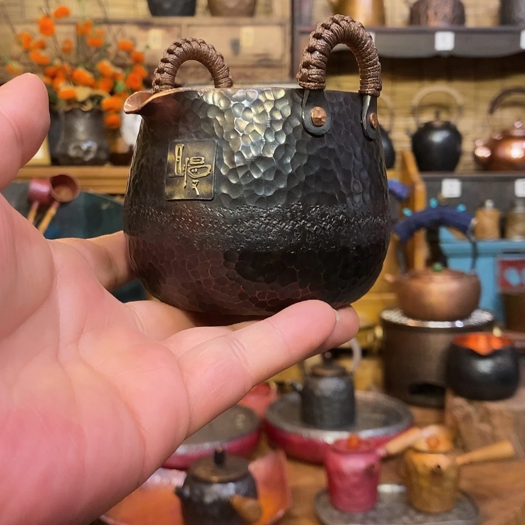 今语择物 双耳紫铜公道杯