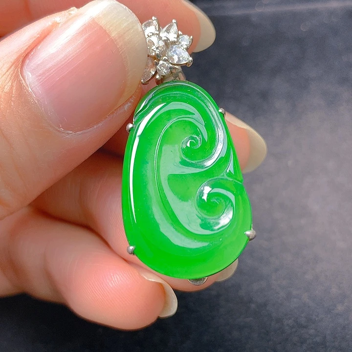 翡翠银S925镶嵌颈饰