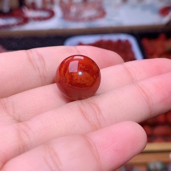 南红玛瑙未镶嵌南红火焰单珠