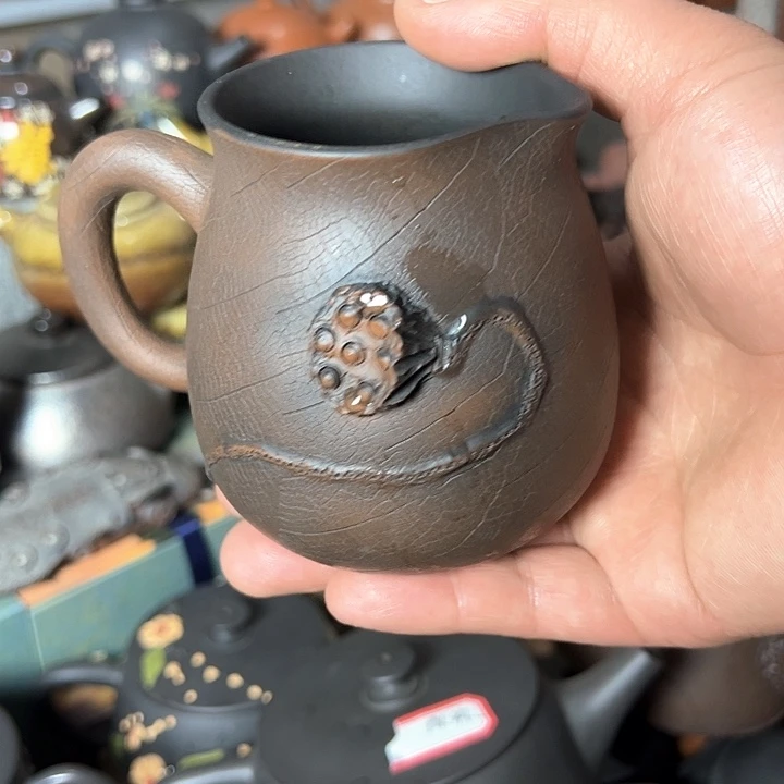 ?*建水紫陶叶脉纹公道杯特价