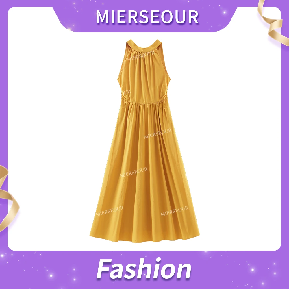 【少女甜梦】法式度假风挂脖设计连衣裙0003