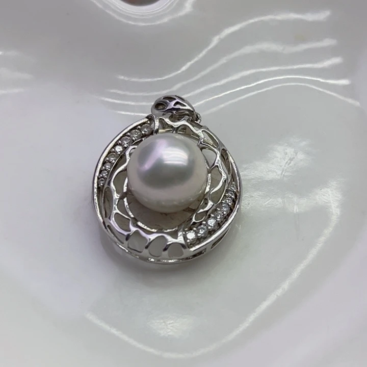 银S925镶嵌吊坠(不含链)淡水珍珠