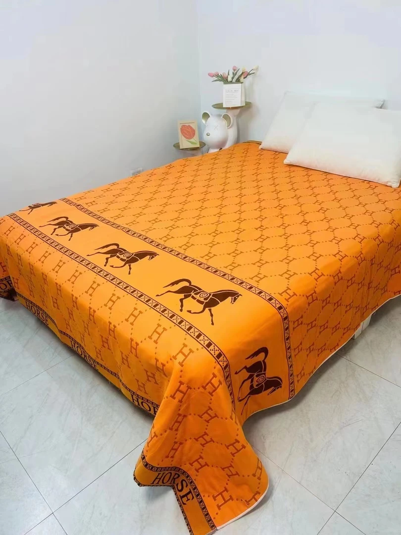 【英伦马 床盖】2.3x2.5米精梳棉纱布双人加大四季多功能床盖毯