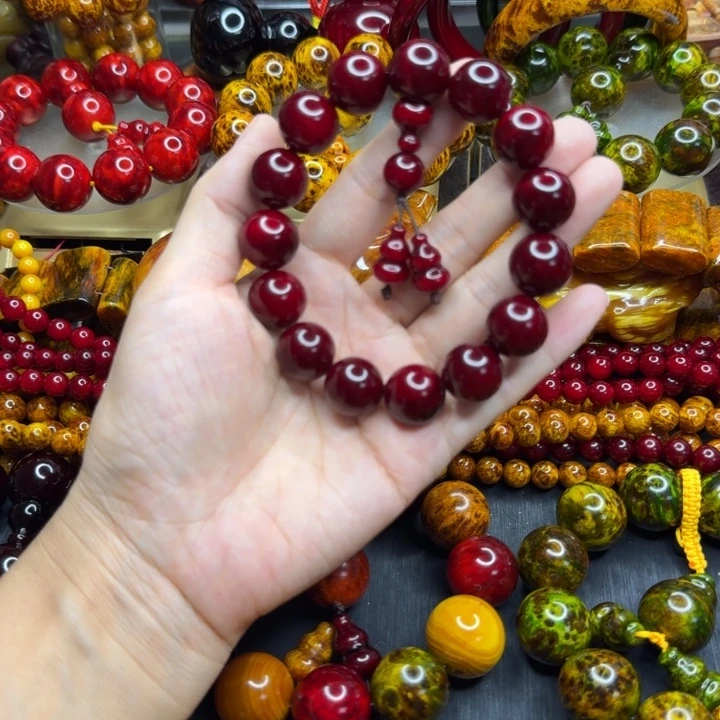 松木琥珀木文玩手串