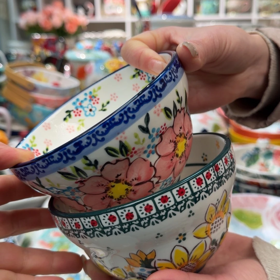 陶瓷5英寸葫芦大饭碗2只，各一色