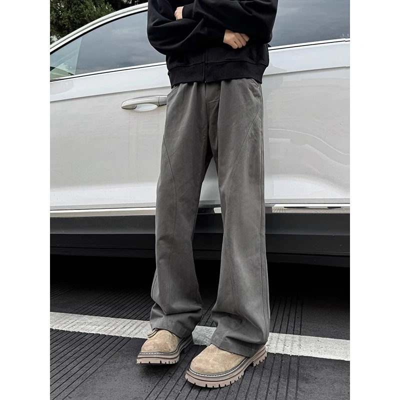 HandSeven美式cleanfit弯刀工装裤男休闲百搭牛仔裤高街宽松长裤