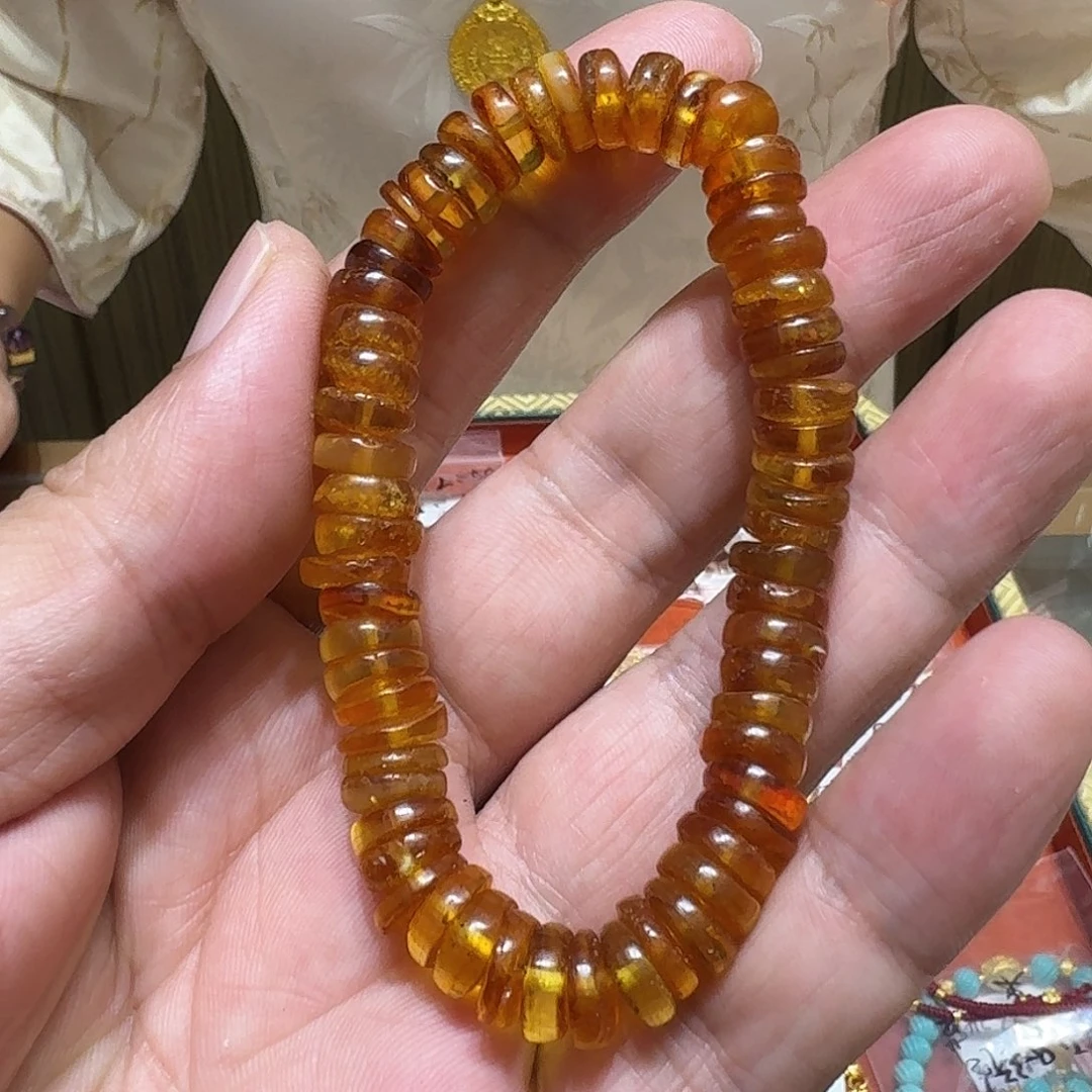 启缘珠宝车轮珠蜜1蜡手串