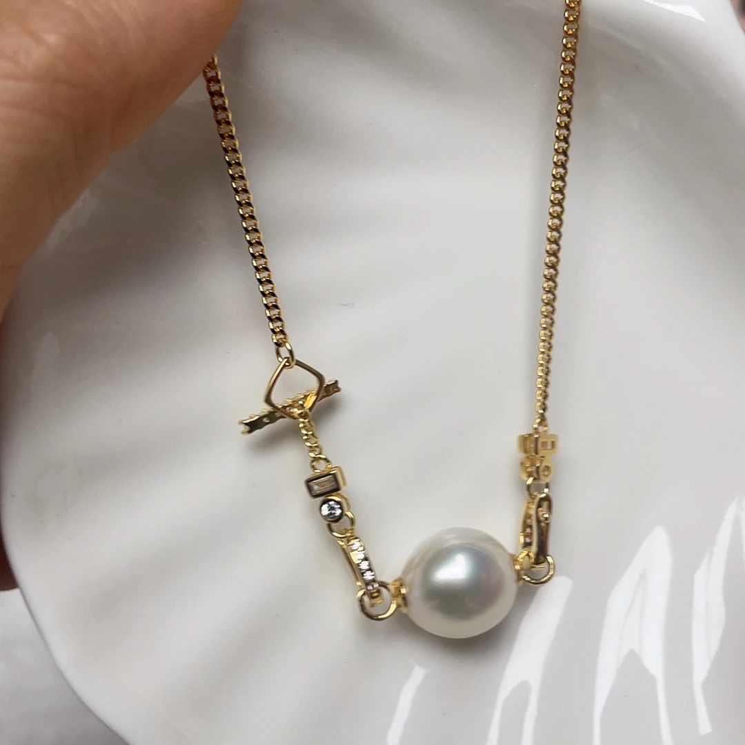 颈饰银S925镶嵌海水珍珠