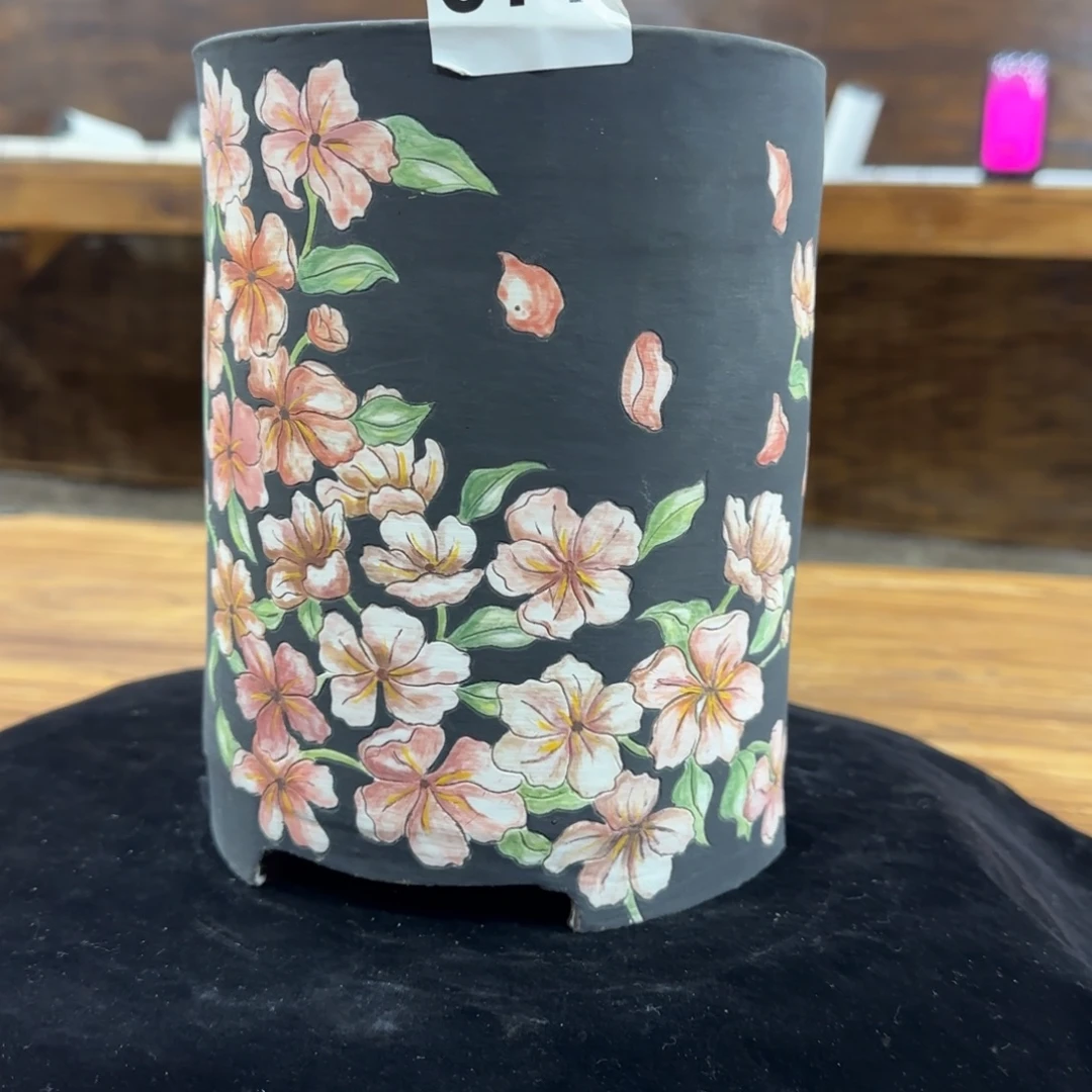 077精工手绘陶瓷花盆