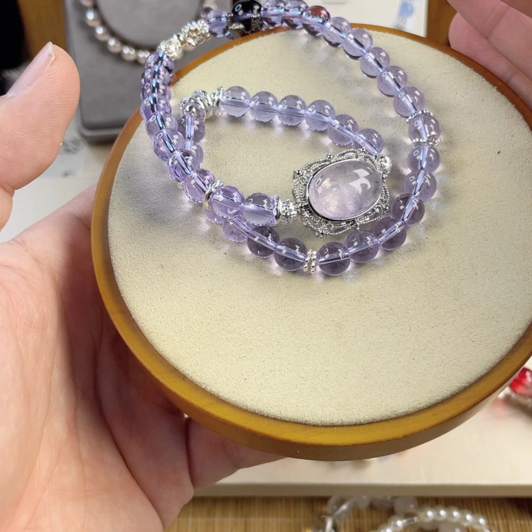 针钠钙石手饰银S925镀金镶嵌