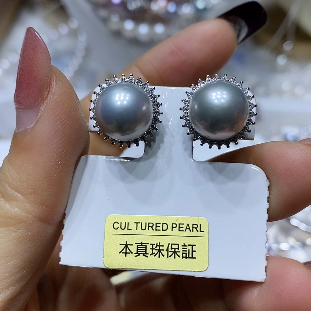 淡水珍珠吊坠银S925镶嵌