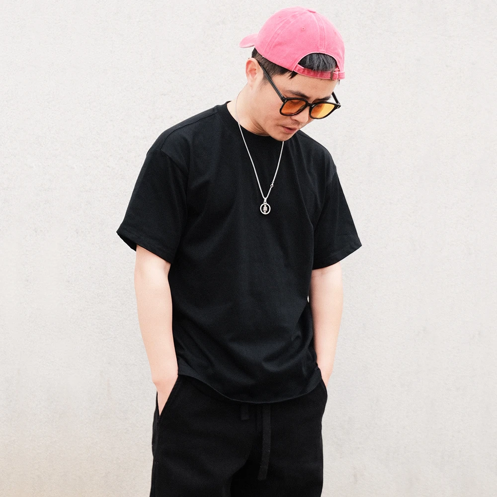 OVERSIZE宽松欧美简约街头基础百搭高街潮流纯色T恤男女情侣短袖t