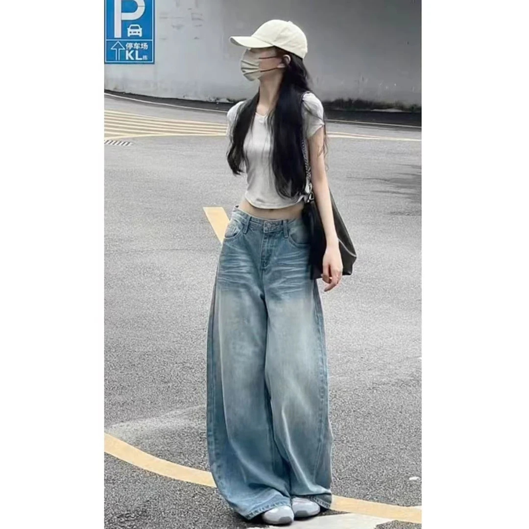 徐秋阳 颜值磨破 春季新款百搭时尚休闲设计感显瘦牛仔裤