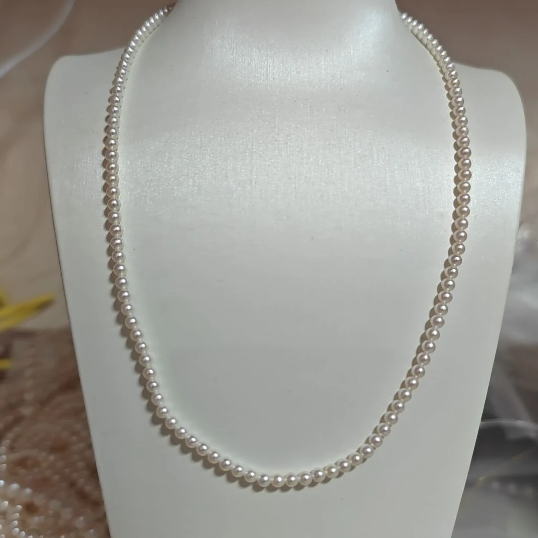 项链银S925镶嵌淡水珍珠
