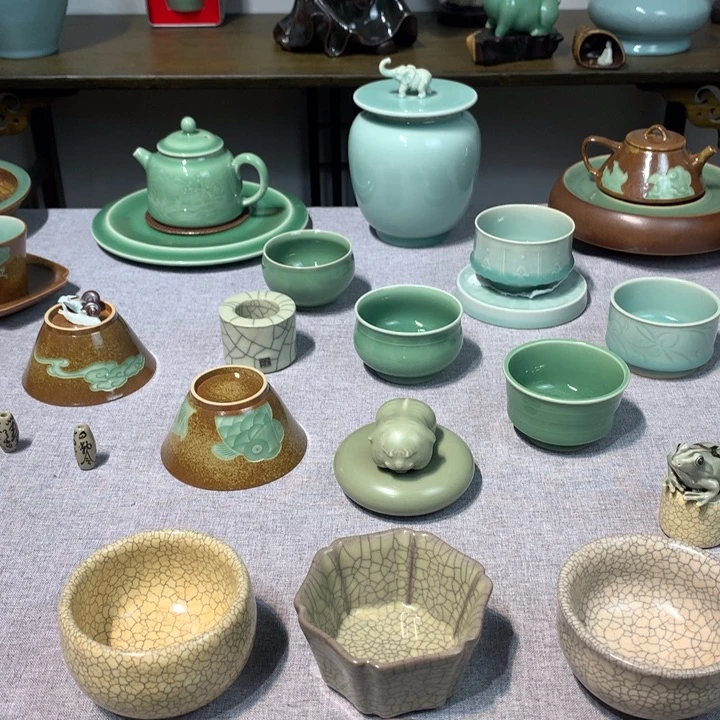 山***树龙泉青瓷手工制作