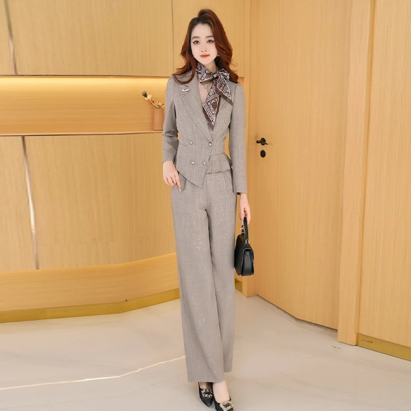 【两件套】早秋季时尚修身气质洋气休闲收腰显瘦减龄小香风女装套裤