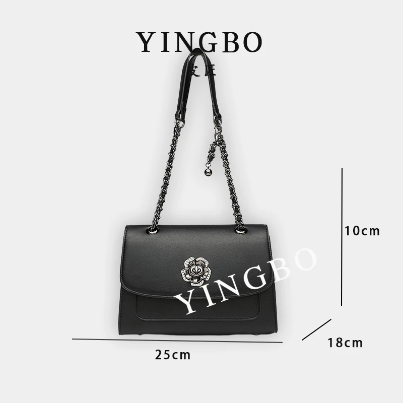 【英柏甄选】RC-25103-黑色 然与纯小众设计感时尚单肩百搭女包