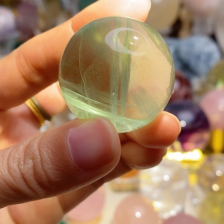 石材薄荷绿萤石球