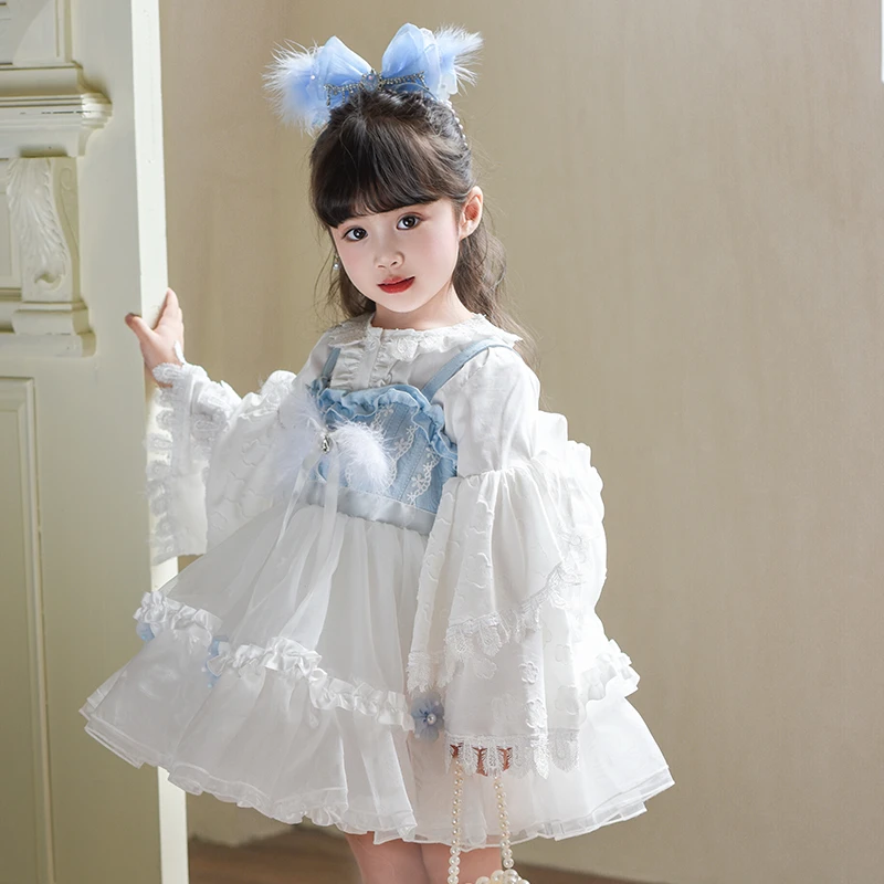 儿童连衣裙女童春秋生日礼服洛丽塔裙子女宝宝芭蕾舞公主裙表演服