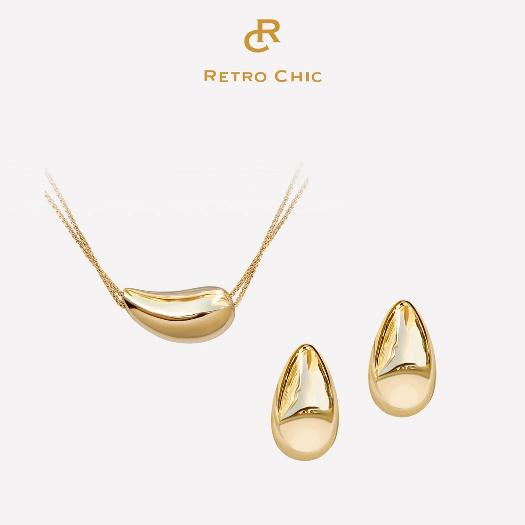 铜合金耳饰 RC RETRO CHIC 意大利创意首饰 小水滴两件套