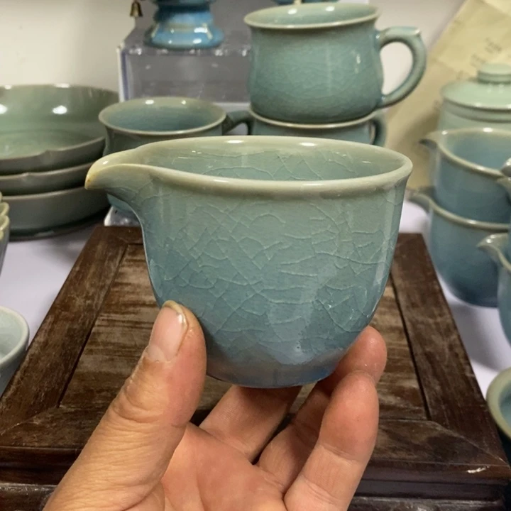 公道杯瓷原矿釉原应地汝瓷微瑕