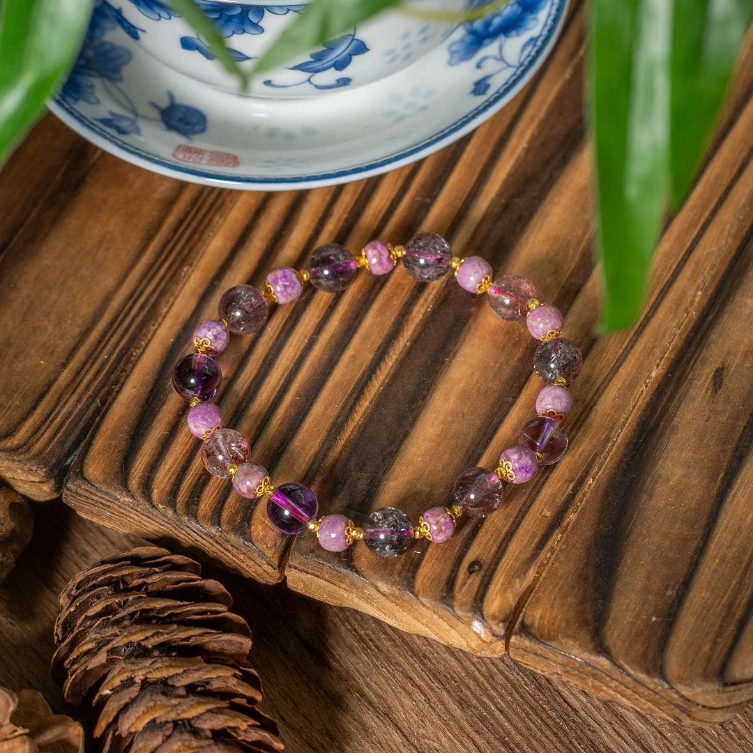 世间臻宝-乘风丨18金玻璃体超七樱花手串/多样性发/P7080/10